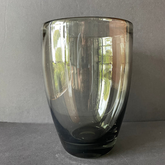18/25 Holmegaard, Denmark, large smoked glass vase, Design Per Lütken