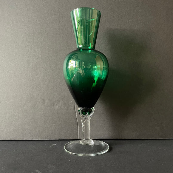 Empoli green footed Glass Vase