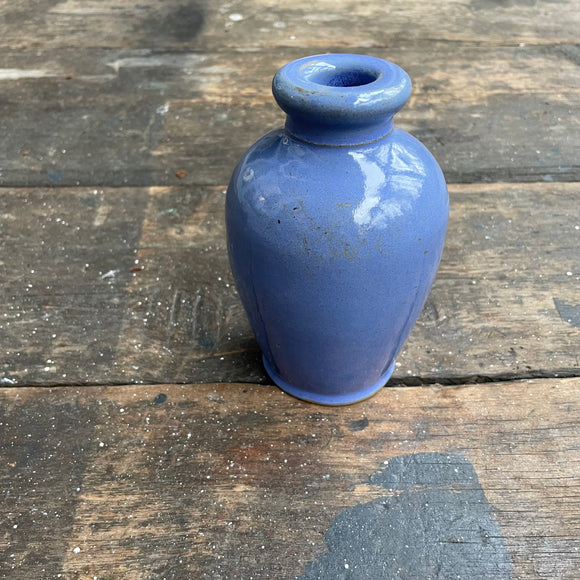 Antique blue Ronuk Ware stoneware Jar 12.5 cm