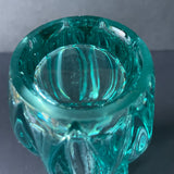 Sklo Union Rosice turquoise 1032 glass vase by Jan Schmid