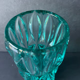 Sklo Union Rosice turquoise 1032 glass vase by Jan Schmid