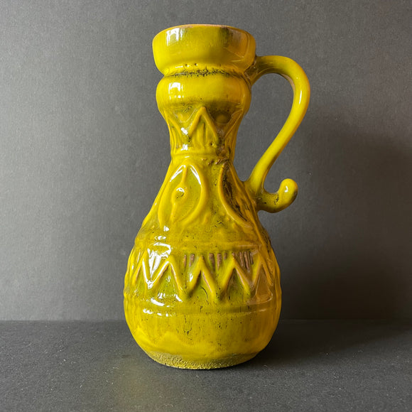 260-21 Walter Gerhards Vase, yellow, West German Ceramics