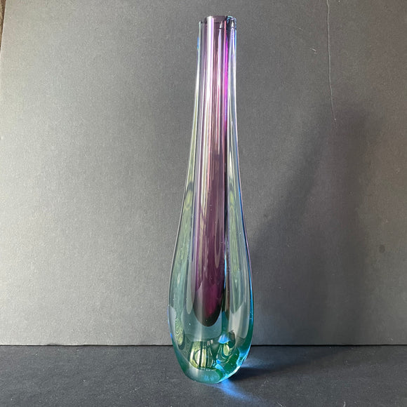 Murano Sommerso purple & Blue Glass Bud Vase, design Galliano Ferro