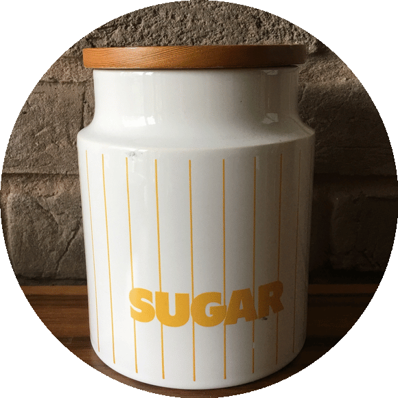 Hornsea Stripe Yellow Sugar Container