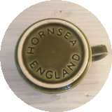 Hornsea Mug, green and blue pattern, John Clappison
