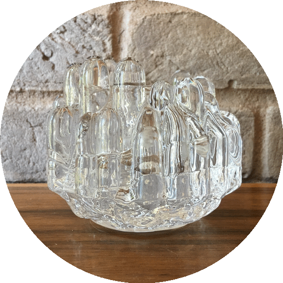 vintage Kosta Boda, design Goran Warff Polar Icicle glass votive Candle Holder
