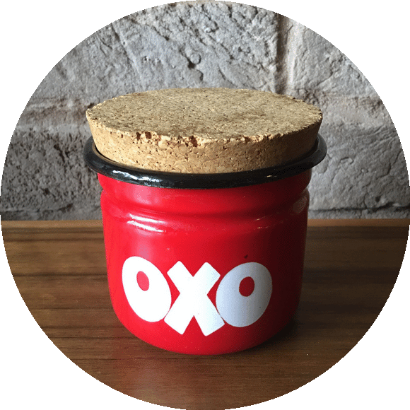Polish Enamel OXO storage jar - 9 cm with lid
