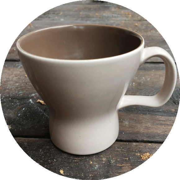 Poole Pottery Twintone C54 Sepia flared top Mug