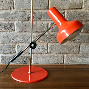 Vintage Metal adjustable Desk Lamp, orange