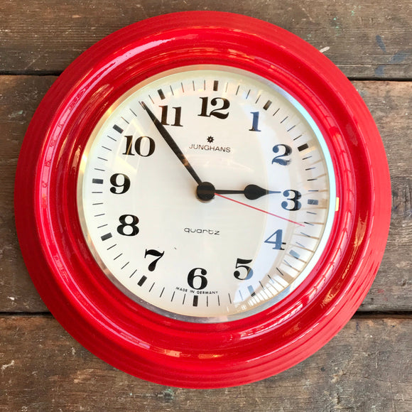 Junghans Ceramic Kitchen Clock, red