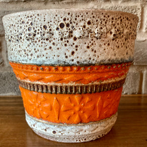 217/17 1970s U Keramik Uebelacker planter, plant pot holder. West German Ceramics