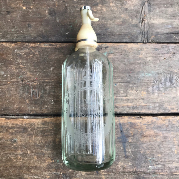 vintage Schweppes glass syphon/soda bottle