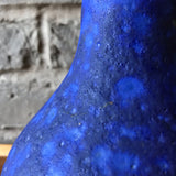 Otto Keramik West German Blue Handled Fat Lava Vase, 15 cm