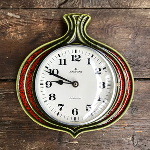 Vintage Ceramic Junghans Kitchen Clock, Onion