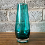 Finnish Glass Vase, turquoise/teal, Riihimaki