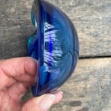 Murano Geode Glass Ashtray - blue tones