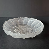 frosted, pressed glass vintage Ice Cream Bowl
