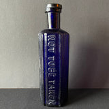 Antique blue  Poison Bottle 'Not to be taken' with glass stopper