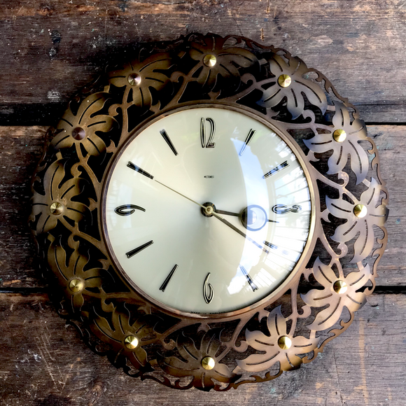 metamec vintage wall clock