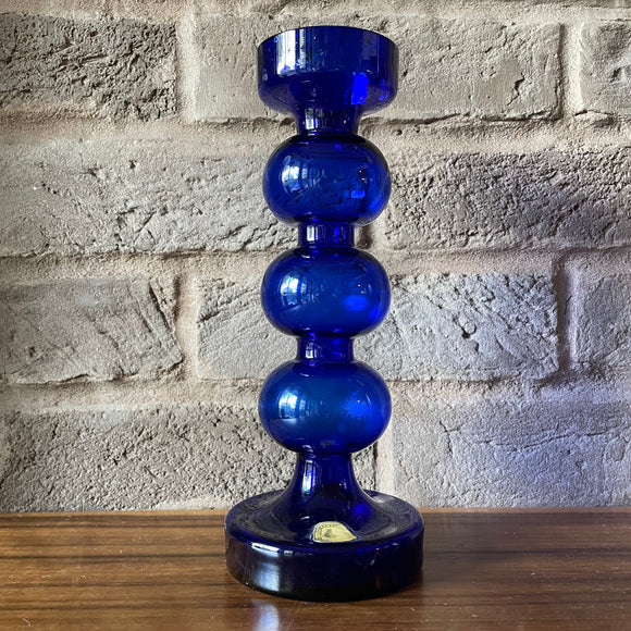 Algred Taube hooped candle holder, blue glass