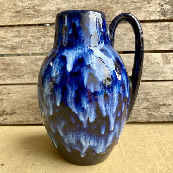 414 16 Scheurich Vase - blue drip glaze