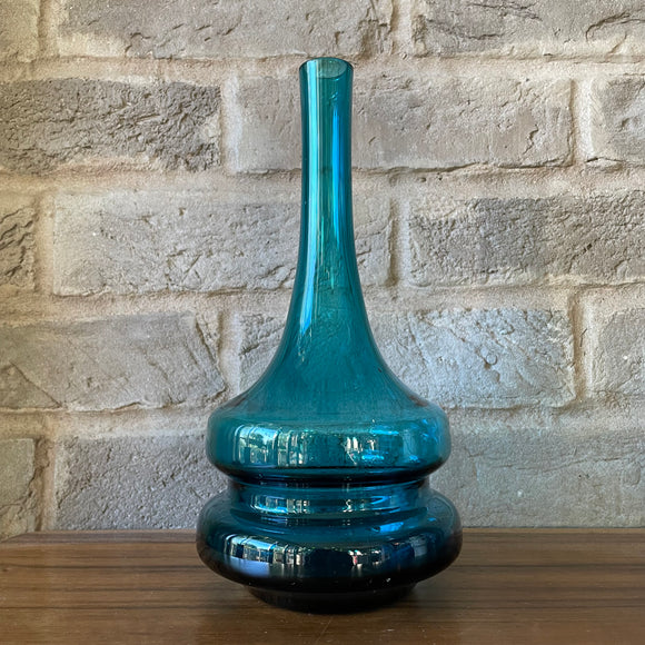 vintage WMF glass vase, blue, Cari Zalloni