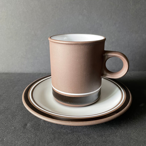 Hornsea 'Contrast' Cup and Saucer 7.5x6.5cm