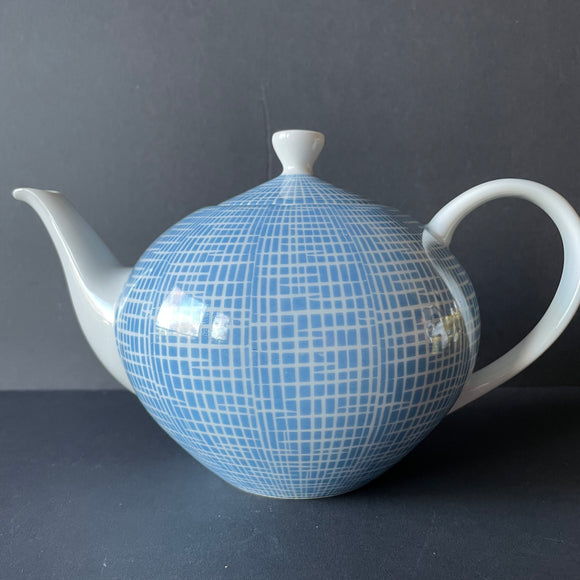 Arzberg, West Germany, 'Bast' teapot, blue/white, 1950's