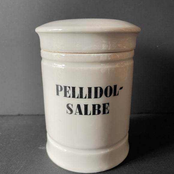 Vintage Apothecary Ceramic Jar - Pellidol Salbe