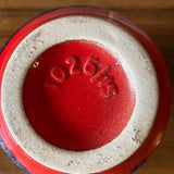 1026/15 Ilkra, West German Ceramic Vase,  red and blue fat lava