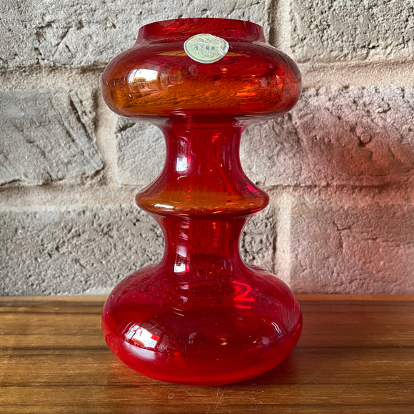 WMF hooped red glass vase
