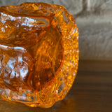 Whitefriars "Bark" Glass Vase, tangerine