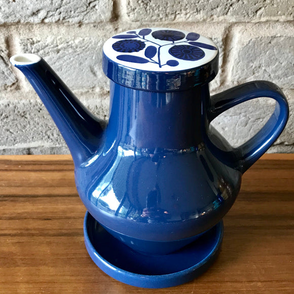1960's Melitta Coffee Pot, blue with flowers to lid