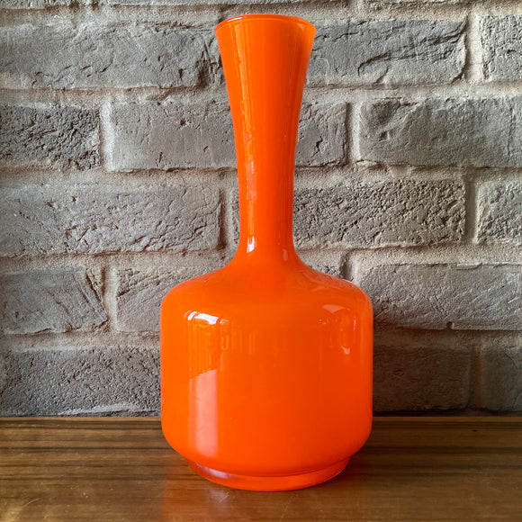 Empoli cased Glass Vase, Scandinavian Style, orange
