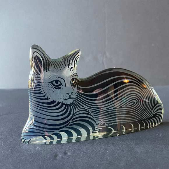 Lucite Cat figurine, Abraham Palatnik