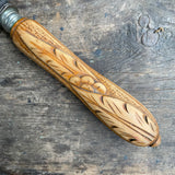 Victorian Bread Knife Taylor Witness, carved handle