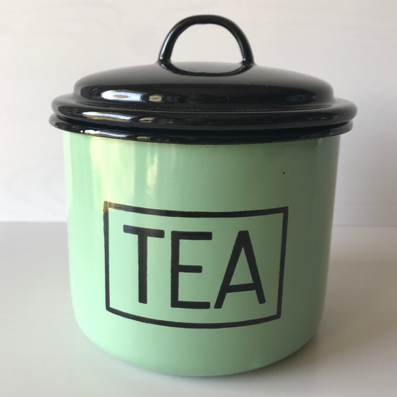 ‘Silesia’ Polish Enamel  Storage Jar - Tea