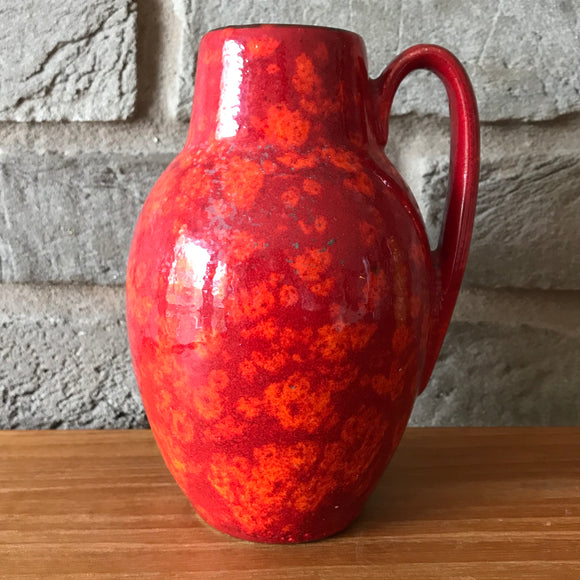 Scheurich West German Vase, red, model 414 16
