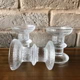Set of three glass candle holders