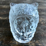 Vintage Pukeberg Sweden Glass Owl Paperweight