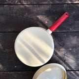 Judge Ware Enamel Pot 17.5cm, cream with red rim