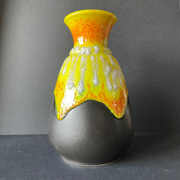 66-20 BAY, West German Fat Lava Vase, yellow/brown