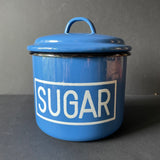 ‘Silesia’ Polish Enamel  Storage Jar Sugar, blue