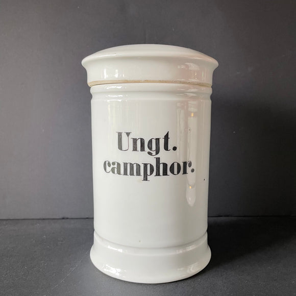 Vintage Apothecary Ceramic Jar - Camphor
