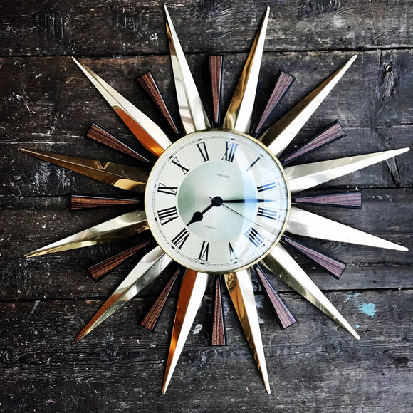 Metamec Vintage Sunburst Wall Clock