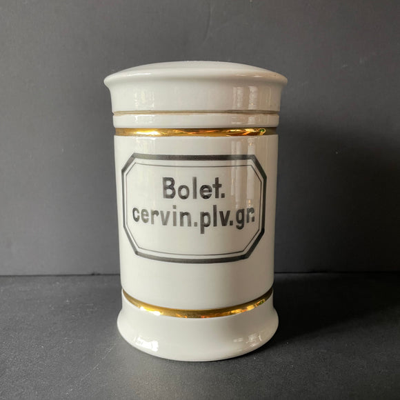 Vintage Apothecary Ceramic Jar - Bolet