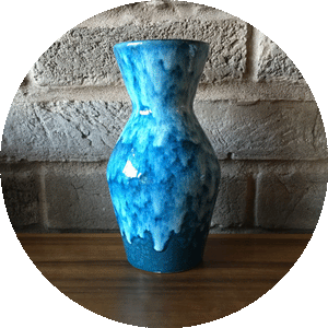 523 18 West German Vase - Scheurich, blue drip glaze