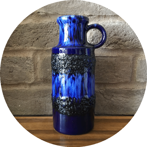 407-20 West German Vase - Scheurich, blue Fat Lava