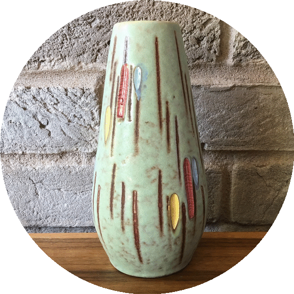 529 18 West German Vase - Scheurich, glazed abstract design
