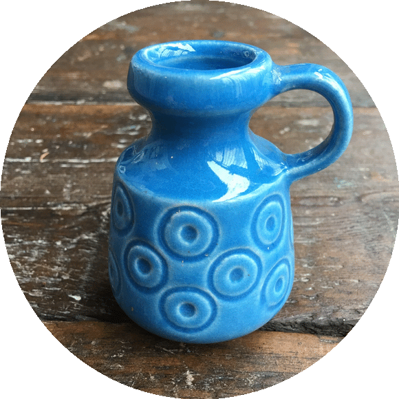 1699 08 miniature West German Vase, blue